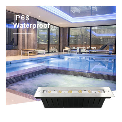 पानी के नीचे रैखिक प्रकाश 316 स्टेनलेस स्टील DMX 512 RGB 12W DC24V असममित लेंस RGB3IN1