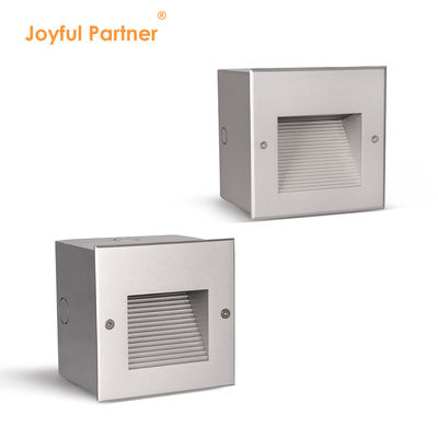 स्टाइलिश इंटीरियर के लिए स्क्वायर एल्यूमिनियम सीढ़ी recessed वॉल लाइट 3w DC 24v एल्यूमिनियम सामग्री