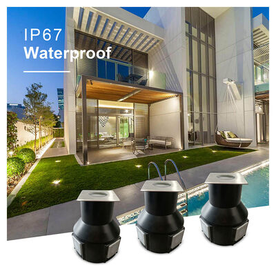 ग्राउंडेड एलईडी लाइट बीम एंगल 8 डिग्री DC24V 3W 3000K 50*50MM IP67 एल्यूमीनियम बॉडी के साथ