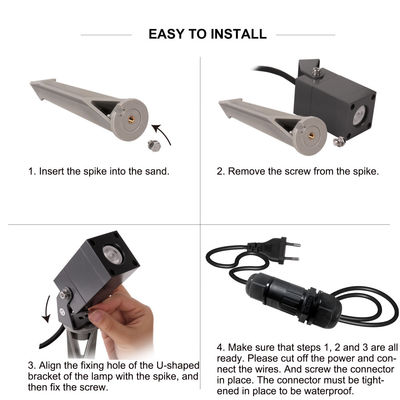 स्क्वायर ट्री एलईडी गार्डन स्पॉट लाइट वाटरप्रूफ आईपी 65 एल्यूमीनियम आउटडोर लॉन लैंप सीई प्रमाणन के साथ