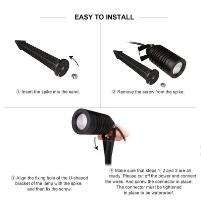 वाटरप्रूफ एलईडी आउटडोर लैंडस्केप स्पॉटलाइट IP66 14W सीओबी गार्डन स्पाइक लाइट्स