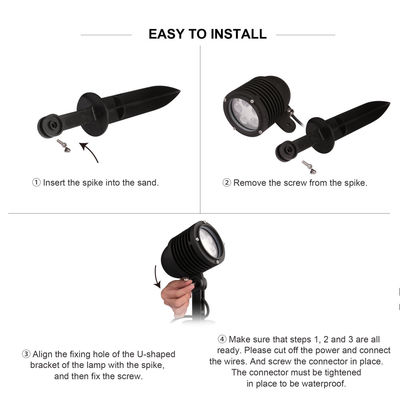 समायोज्य कोण एलईडी उद्यान स्पॉट लाइट 2700k - 6500k IP65 आउटडोर पेड़ लाइट प्रोजेक्टर