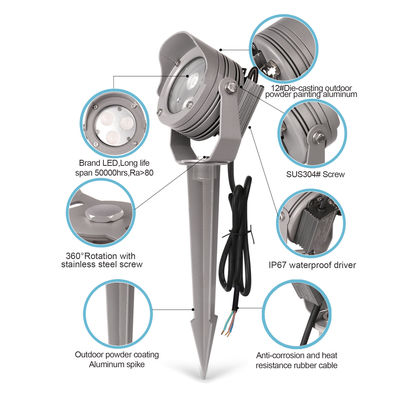 IP65 12V डीसी डिमिंग सजावटी एलईडी स्पॉटलाइट एल्यूमीनियम आउटडोर परिदृश्य दीपक