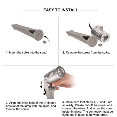 वाटरप्रूफ IP65 एल्यूमीनियम एलईडी गार्डन स्पॉट लाइट गर्म सफेद आउटडोर स्पिक लाइटिंग