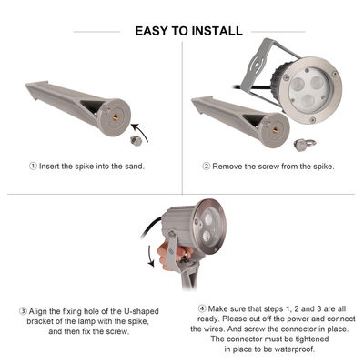 आरजीबी रंगीन परिदृश्य आउटडोर पेड़ स्पॉट लाइट्स जलरोधक 9W उद्यान एलईडी फ्लडलाइट