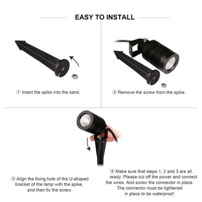 सिंगल कलर गार्डन स्पाइक लाइट्स IP65 डेकोरेटिव आउटडोर एलईडी लैंडस्केप लाइट्स