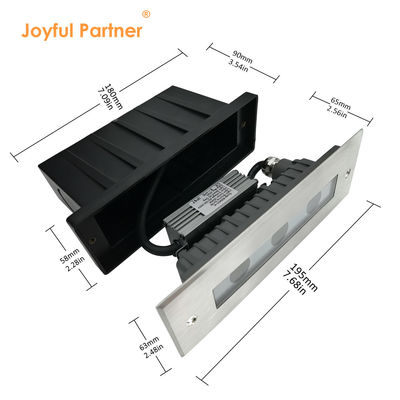 दफनित रिसेस्ड वाटरप्रूफ भूमिगत प्रकाश DC24V 3X1W एलईडी एकल रंग CREE/OSRAM एलईडी