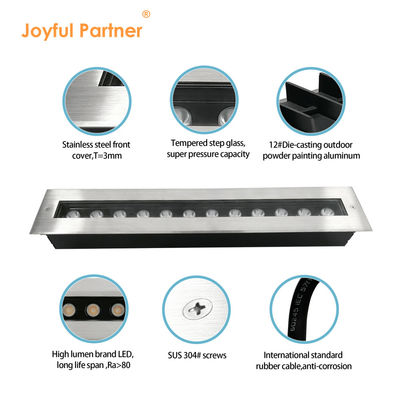 एलईडी अंडरग्राउंड लाइट 12W 24W दफ़न, वॉल वॉशर के रूप में उपयोग किया जाता है, 500MM लंबाई स्टेनलेस स्टील फ्रंट कवर