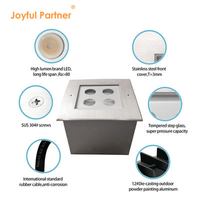 स्क्वायर एलईडी इनग्राउंड लाइट मूल CREE/OSRAM एलईडी 4W 8W IP67 CE RoHS For Landscape Pathway