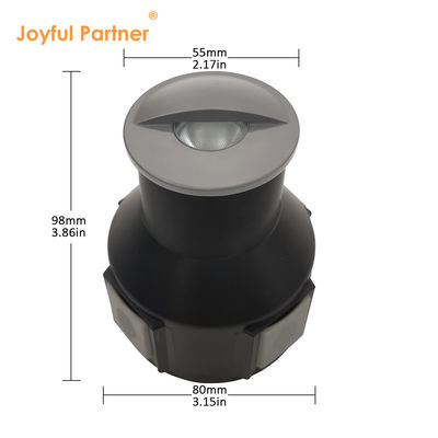 एक तरफ से देखें मिनी एलईडी दफन प्रकाश डीसी 24V स्टेनलेस स्टील 316 फ्रॉस्टेड ग्लास अर्ध छायांकन कवर