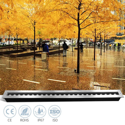 इनग्राउंड रैखिक एलईडी लाइट 1 मीटर लंबाई 24W 48W IP67 आउटडोर गार्डन के लिए रेटेड डीएमएक्स नियंत्रण