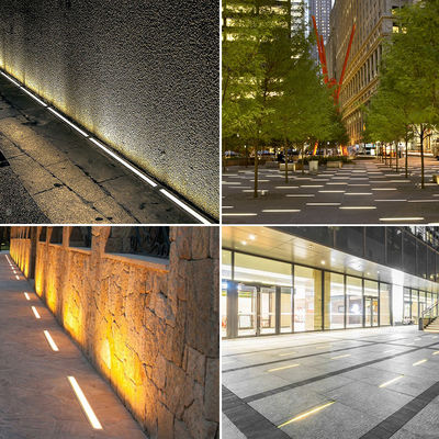 इनग्राउंड रैखिक एलईडी लाइट 1 मीटर लंबाई 24W 48W IP67 आउटडोर गार्डन के लिए रेटेड डीएमएक्स नियंत्रण