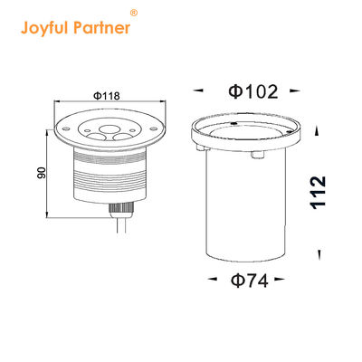 भूमिगत एलईडी पार्किंग लाइट 3W 6W 9W COB एलईडी गार्डन लाइट्स आउटडोर स्टेनलेस स्टील ट्रिम के साथ