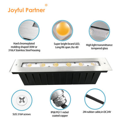 पानी के नीचे रैखिक प्रकाश 316 स्टेनलेस स्टील DMX 512 RGB 12W DC24V असममित लेंस RGB3IN1