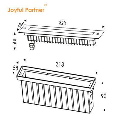 जलप्रपात के लिए 316 स्टेनलेस स्टील DMX 512 RGB 12w रैखिक स्विमिंग पूल एलईडी