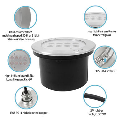 316 स्टेनलेस स्टील आरजीबीडब्ल्यू अंडरवाटर लाइट 4 इन 1 40W डीसी 24 वी एलईडी स्विमिंग पूल लाइट्स