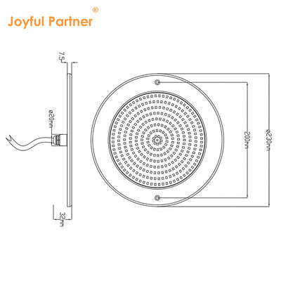IP68 पूल टेबल एलईडी लाइट 12V 230MM सतह माउंट पानी के नीचे प्रकाश