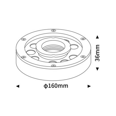 9W 18W 27W RGB पनडुब्बी फव्वारा नोजल रिंग लाइट 24VDC RGB रंग पानी के नीचे के अनुप्रयोग के लिए