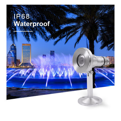 वाटरप्रूफ IP68 स्विमिंग पूल लाइट्स RGB DMX SS 316 LED फाउंटेन लाइटिंग माउंटिंग ब्रैकेट के साथ