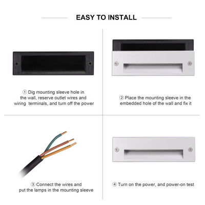 आयत 220V 5W एलईडी वॉल पैक रोशनी IP65 3000K आउटडोर फुटपाथ प्रकाश व्यवस्था