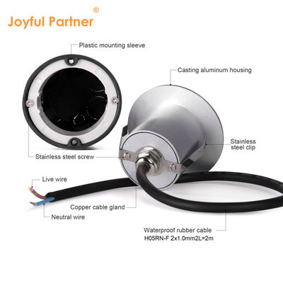 मिनी एलईडी रिसेस्ड वॉल लाइट समायोज्य सीढ़ी चरण रोशनी AC12V डाई-कास्टिंग एल्यूमीनियम क्री एलईडी 2700k 3000k 4000k 5000k