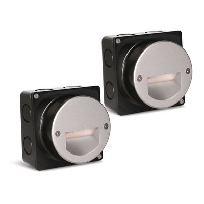 एल्यूमीनियम आउटडोर एलईडी स्टेप लाइट IP65 गोल कवर स्क्वायर आस्तीन दीवार सीढ़ी