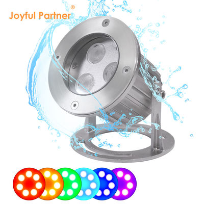 IP68 आरजीबी एलईडी अंडरवाटर स्पॉट लाइट स्टेनलेस स्टील 316L DC24v 3*2w एलईडी गर्म सफेद