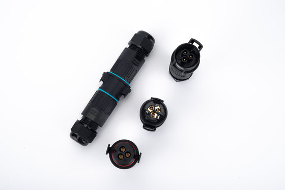 नई पीढ़ी का धूलरोधी IP68 वाटरप्रूफ त्वरित कनेक्टर तारों के लिए 2-तरफा 3-कोर आउटडोर इलेक्ट्रिकल