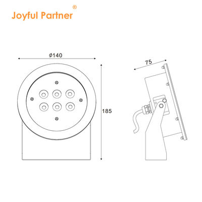 पानी के नीचे एलईडी स्पॉटलाइट स्टेनलेस स्टील 316L 24W RGBW IP68 टेम्पर्ड ग्लास के साथ
