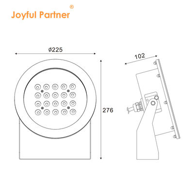 IP68 LED पानी के नीचे स्पॉट लाइट 20W 40W 60W 80W DMX512 प्रीमियम SS316 हाउसिंग गार्डन फाउंटेन के लिए