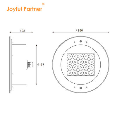 स्विमिंग पूल अंडरवाटर लाइट 20W IP68 316 स्टेनलेस स्टील DMX नियंत्रण के साथ