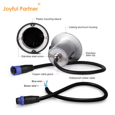 12VDC / 24VDC आधुनिक कास्टिंग एल्यूमीनियम आवास गोल आकार IP65 उद्यान बाहरी दीवार प्रकाश