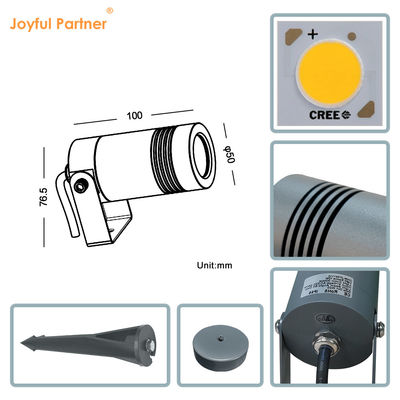 DIA 50mm 6W CREE COB एलईडी एल्यूमीनियम फेस कवर DC12v 24v गार्डन स्पाइक लाइट्स