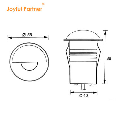 IP67 एलईडी 12V-24VDC कम वोल्टेज 1W 3W ग्राउंड दफन एलईडी ग्राउंड लाइट के साथ फ्रॉस्टेड ग्लास