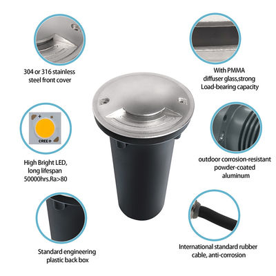 एक दो चार तरीके आसान इकट्ठा जलरोधक 220V CREE COB एलईडी IP67 एलईडी मिनी उद्यान भूमिगत प्रकाश व्यवस्था