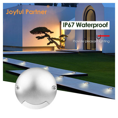 साइड इमिटिंग रिसेस्ड इनग्राउंड लाइट राउंड लो वोल्टेज डीसी 24V 3000K IP67 कोल्ड व्हाइट एल्यूमीनियम हाउसिंग