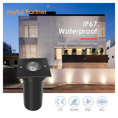6W COB एलईडी 85mm*85mm ब्लैक एल्यूमीनियम हाउसिंग स्क्वायर आकार आउटडोर आँगन उद्यान के लिए भूमिगत दफन एलईडी रोशनी