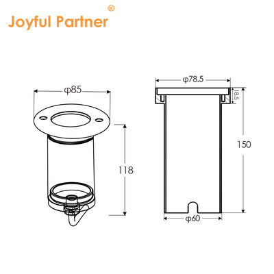 उद्यान भूमिगत प्रकाश IP65 जलरोधक एल्यूमीनियम AC100-240V COB एलईडी 6W माउंटिंग बॉक्स के साथ