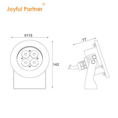 पानी के नीचे स्पॉट लाइट स्टेनलेस स्टील सुपर ब्राइट DIA115MM आरजीबी आउटडोर स्विमिंग पूल के लिए