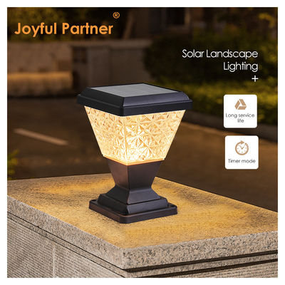 आउटडोर सौर स्तंभ हेड लाइट IP65 वाटरप्रूफ 2835 SMD एलईडी 150lm/w एंटी यूवी पीसी हाउसिंग