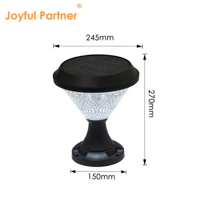 सौर बोलार्ड लाइट्स एबीएस सामग्री पॉलीक्रिस्टलाइन स्लोअर पैनल Epistar SMD DIA245mm IP65 एपीपी नियंत्रित जलरोधक