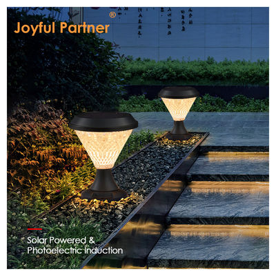 सौर बोलार्ड लाइट्स एबीएस सामग्री पॉलीक्रिस्टलाइन स्लोअर पैनल Epistar SMD DIA245mm IP65 एपीपी नियंत्रित जलरोधक