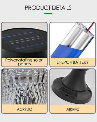 आउटडोर सौर ऊर्जा उद्यान प्रकाश ABS सामग्री Epistar SMD DIA 245mm IP65 APP नियंत्रित यूरोपीय शैली