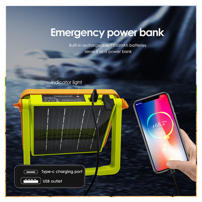 IP65 वाटरप्रूफ एलईडी सोलर वर्क लाइट 5054 Epistar एलईडी 1000LM 7500mAh बैटरी के साथ रिचार्जेबल