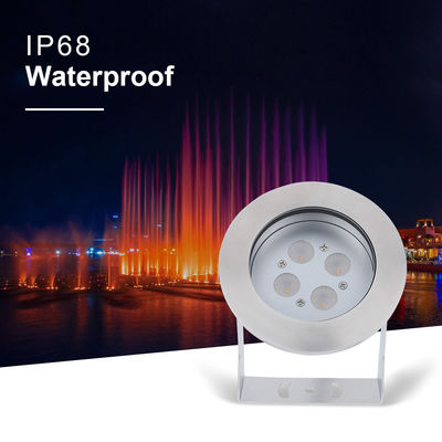 स्टेनलेस स्टील एलईडी पानी के नीचे प्रकाश IP68 DC12V 24W गर्म सफेद 3000K फव्वारे के लिए