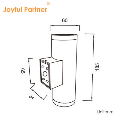 Sconce आउटडोर वॉल लाइट IP65 आधुनिक मैट ब्लैक एल्यूमीनियम सिलेंडर गार्डन पोर्च ऊपर नीचे प्रकाश