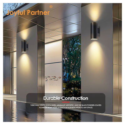 Sconce आउटडोर वॉल लाइट IP65 आधुनिक मैट ब्लैक एल्यूमीनियम सिलेंडर गार्डन पोर्च ऊपर नीचे प्रकाश