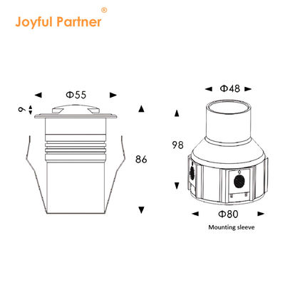 SS316 Waterproof One Two Four Side View 3W एलईडी सिंगल कलर लैंडस्केप Inground Light With CE ROHS Certification