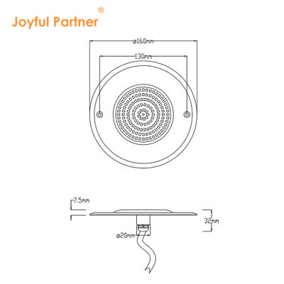 IP68 पूरी तरह से सील जलरोधक एकल रंग 160 * 7.5 मिमी अल्ट्रा स्लिम पूल सीई प्रमाणन के साथ पनडुब्बी एलईडी रोशनी