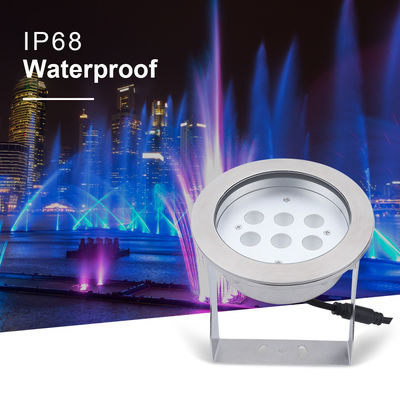 IP68 जलरोधक पानी के नीचे स्पॉटलाइट 316L स्टेनलेस स्टील DMX512 RGB / RGBW 4in1 एलईडी DC12V/24V